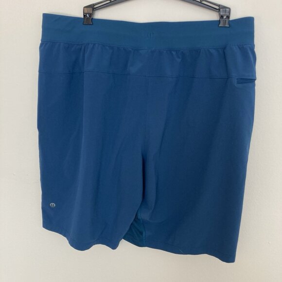 lululemon mens t.h.e. short 9 linerless xl teal Blue - Picture 3 of 6